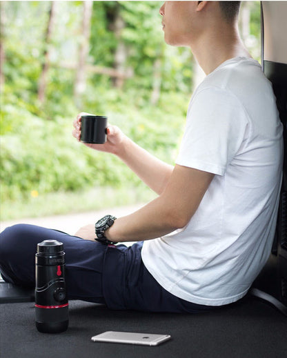 Outdoor Portable Capsule Coffee Machine – Mini Travel Espresso Maker for Camping, Car & Home Use