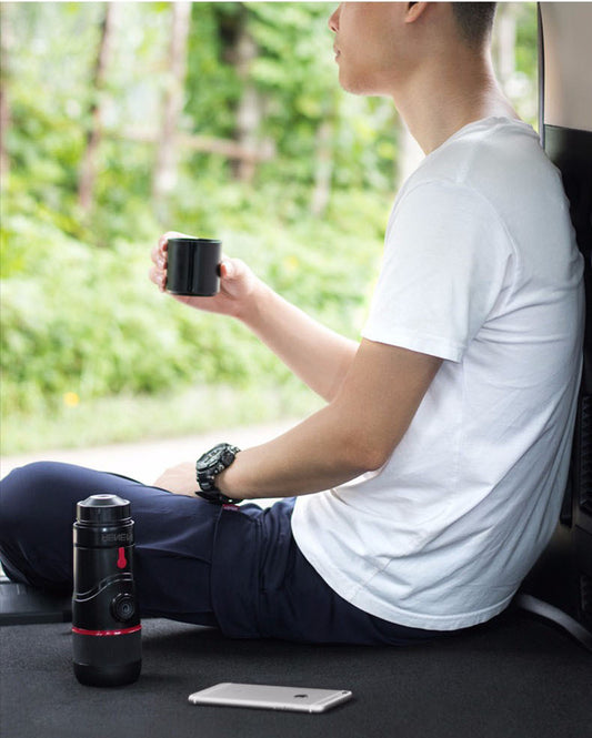 Outdoor Portable Capsule Coffee Machine – Mini Travel Espresso Maker for Camping, Car & Home Use