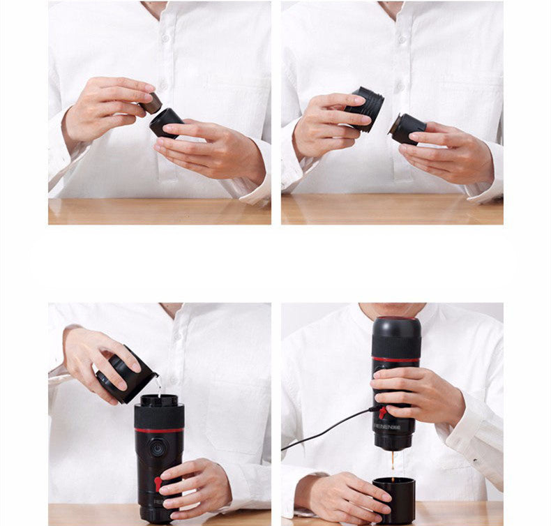 Outdoor Portable Capsule Coffee Machine – Mini Travel Espresso Maker for Camping, Car & Home Use