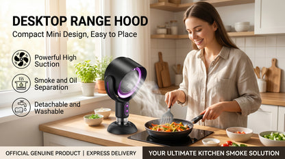 Desktop Range Hood, Odor Removal, Air Filtration, Compact Range Hood for Barbecue and Hot Pot, Convenient Exhaust Fan