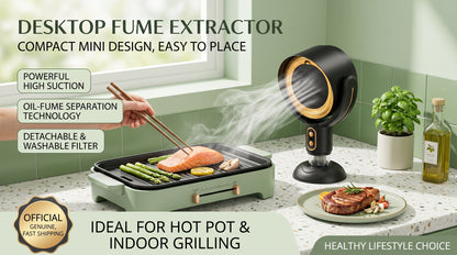 Desktop Range Hood, Odor Removal, Air Filtration, Compact Range Hood for Barbecue and Hot Pot, Convenient Exhaust Fan
