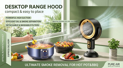 Desktop Range Hood, Odor Removal, Air Filtration, Compact Range Hood for Barbecue and Hot Pot, Convenient Exhaust Fan