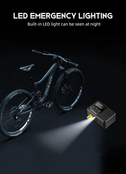 ThinkRider 120 PSI Portable Pocket Bike Electric Air Pump MINI  Tire Inflator For Bicycle Digital Gauge Display