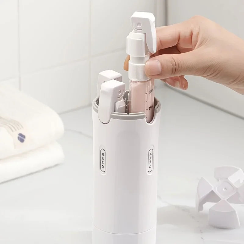 4-in-1 Emulsion Dispenser Bottle, Travel Bottle, Minimalist with Labels, Travel Dispenser Bottle, Toiletry Container