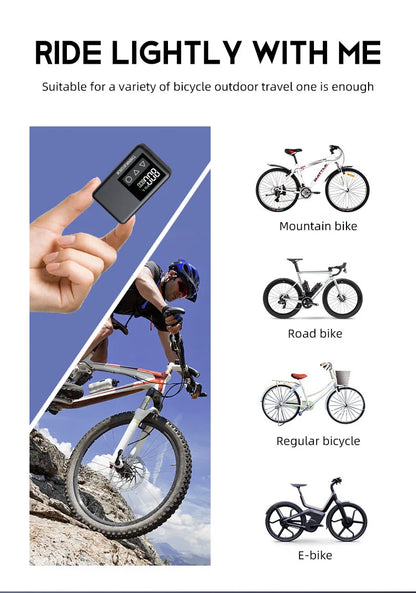 ThinkRider 120 PSI Portable Pocket Bike Electric Air Pump MINI  Tire Inflator For Bicycle Digital Gauge Display