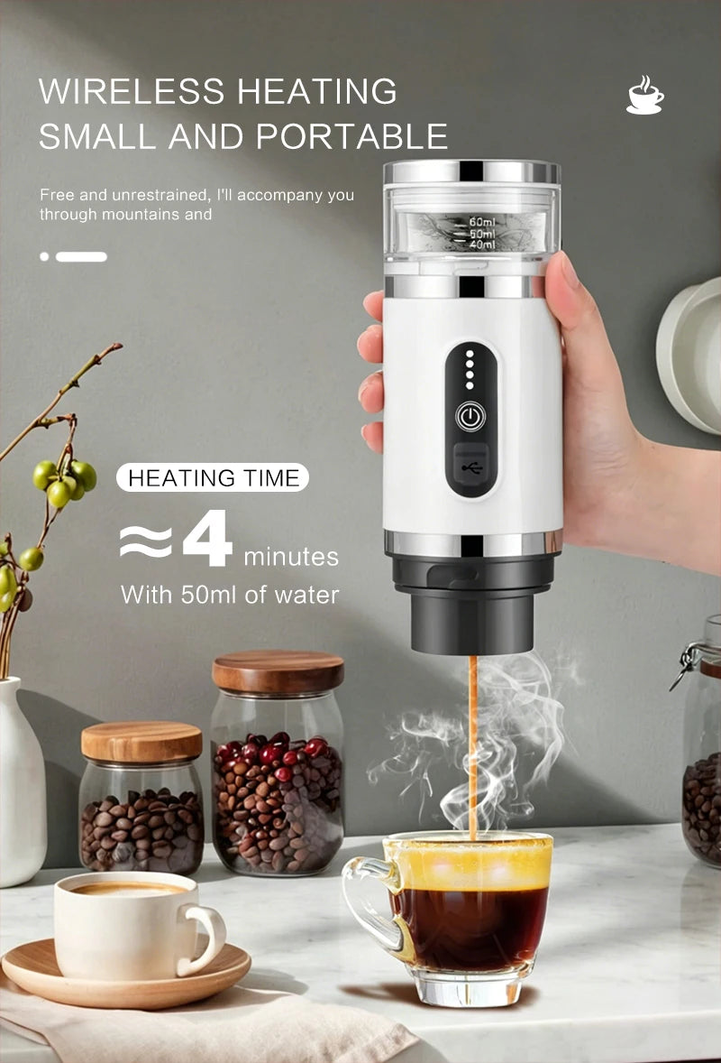 Home Multifunctional 3-in-1 Portable Capsule Coffee Machine 20Bar – Outdoor Camping Espresso Maker, Compact Travel Drip Coffee Machine