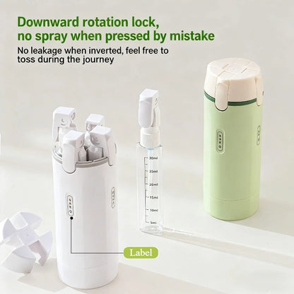 4-in-1 Emulsion Dispenser Bottle, Travel Bottle, Minimalist with Labels, Travel Dispenser Bottle, Toiletry Container