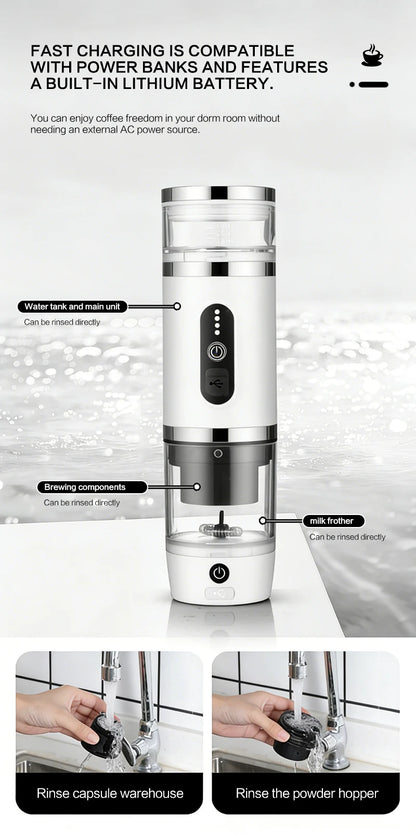 Home Multifunctional 3-in-1 Portable Capsule Coffee Machine 20Bar – Outdoor Camping Espresso Maker, Compact Travel Drip Coffee Machine